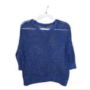 Express | Navy Blue Sparkle Dolman Sweater/Top | M